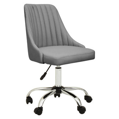 Orsina Brent Grey Faux Leather Home Office Swivel Desk Chair