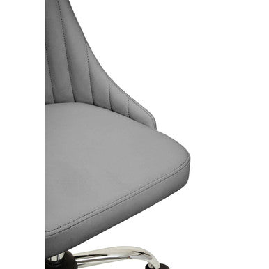 Orsina Brent Grey Faux Leather Home Office Swivel Desk Chair
