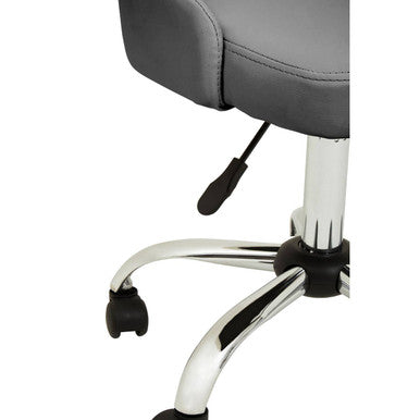 Orsina Brent Grey Faux Leather Home Office Swivel Desk Chair