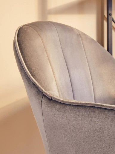 Orsina Brent Grey Velvet and Gold Swivel Desk Chair | Home Office Task Chair