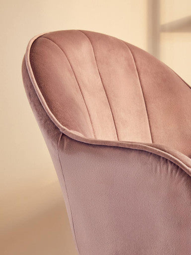 Orsina Brent Pink Velvet Desk Chair | Gold Swivel Home Office Chair
