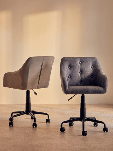 Orsina Brent Tufted Home Office Chair – Grey and Black Swivel Task Chair