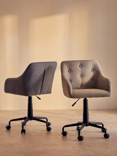 Orsina Brent Tufted Home Office Chair – Grey and Black Swivel Task Chair