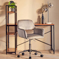Orsina Brent Grey Velvet Home Office Chair with Chrome Swivel Base