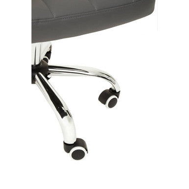 Orsina Brent Grey Faux Leather Home Office Chair with Chrome Base