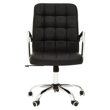 Orsina Brent Black Tufted Home Office Chair | Swivel Desk Chair