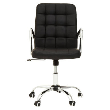 Orsina Brent Black Tufted Home Office Chair | Swivel Desk Chair