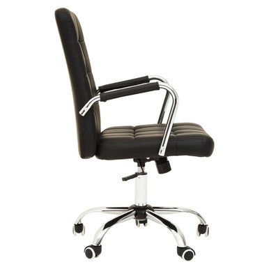 Orsina Brent Black Tufted Home Office Chair | Swivel Desk Chair