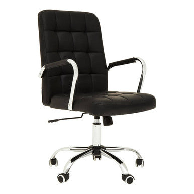 Orsina Brent Black Tufted Home Office Chair | Swivel Desk Chair