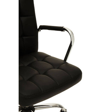 Orsina Brent Black Tufted Home Office Chair | Swivel Desk Chair