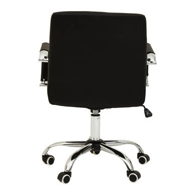 Orsina Brent Black Faux Leather Home Office Chair with Chrome Base