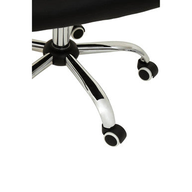 Orsina Brent Black Faux Leather Home Office Chair with Chrome Base
