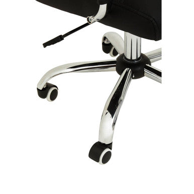 Orsina Brent Black Faux Leather Home Office Chair with Chrome Base
