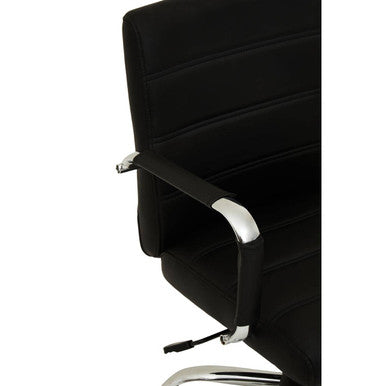 Orsina Brent Black Faux Leather Home Office Chair with Chrome Base