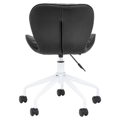 Orsina Brent Home Office Chair – Modern Black and White Swivel Task Chair