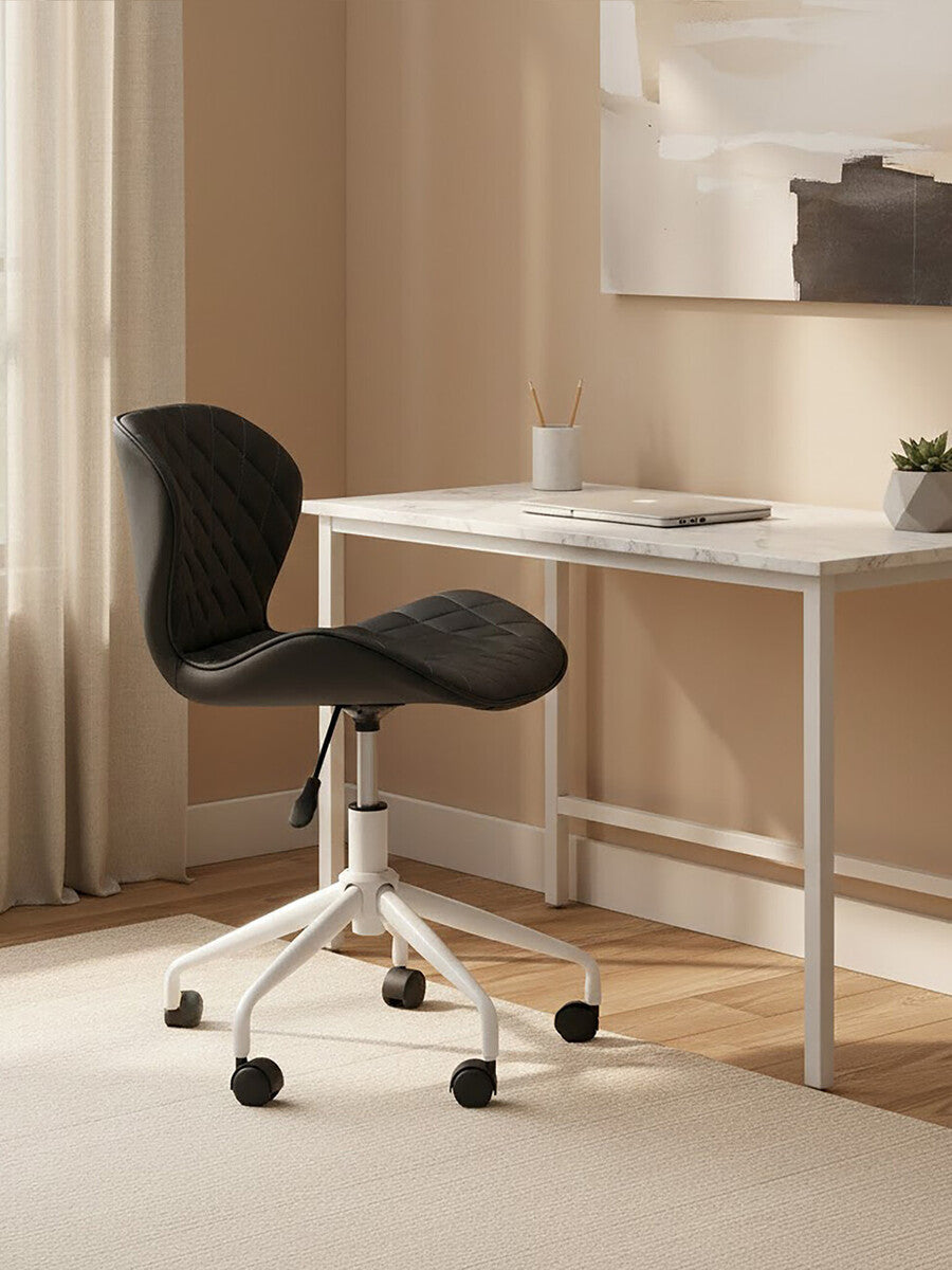 Orsina Brent Home Office Chair – Modern Black and White Swivel Task Chair