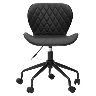 Orsina Brent Armless Home Office Chair – Compact Black Swivel Task Chair