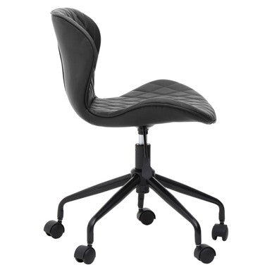 Orsina Brent Armless Home Office Chair – Compact Black Swivel Task Chair
