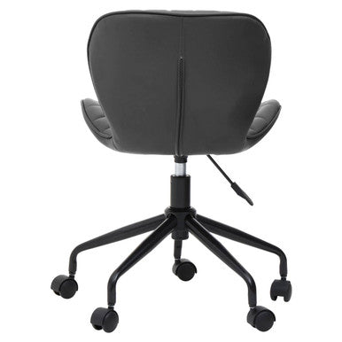 Orsina Brent Armless Home Office Chair – Compact Black Swivel Task Chair