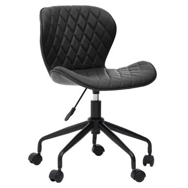 Orsina Brent Armless Home Office Chair – Compact Black Swivel Task Chair