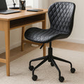 Orsina Brent Armless Home Office Chair – Compact Black Swivel Task Chair