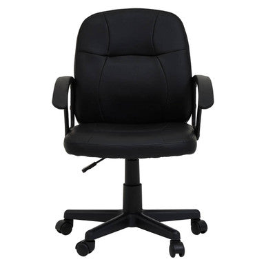 Orsina Brent Small Home Office Chair – Compact Armless Black Desk Chair