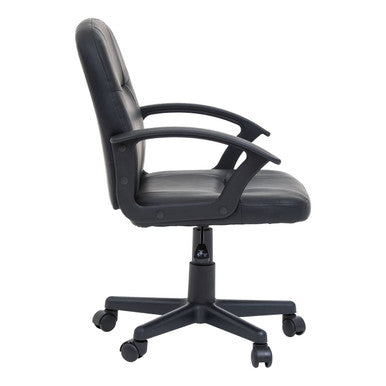 Orsina Brent Small Home Office Chair – Compact Armless Black Desk Chair