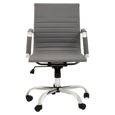 Orsina Brent Grey Low Back Home Office Chair – Compact Swivel Task Chair