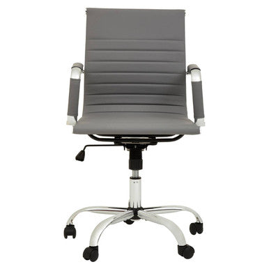 Orsina Brent Grey Low Back Home Office Chair – Compact Swivel Task Chair