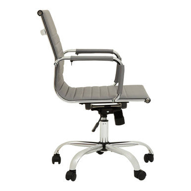 Orsina Brent Grey Low Back Home Office Chair – Compact Swivel Task Chair