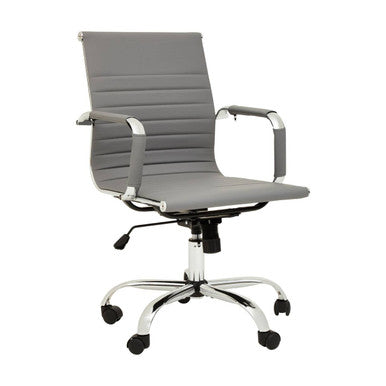 Orsina Brent Grey Low Back Home Office Chair – Compact Swivel Task Chair