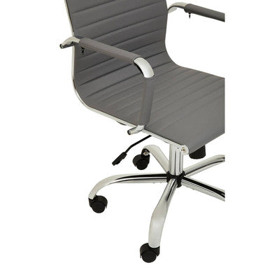 Orsina Brent Grey Low Back Home Office Chair – Compact Swivel Task Chair