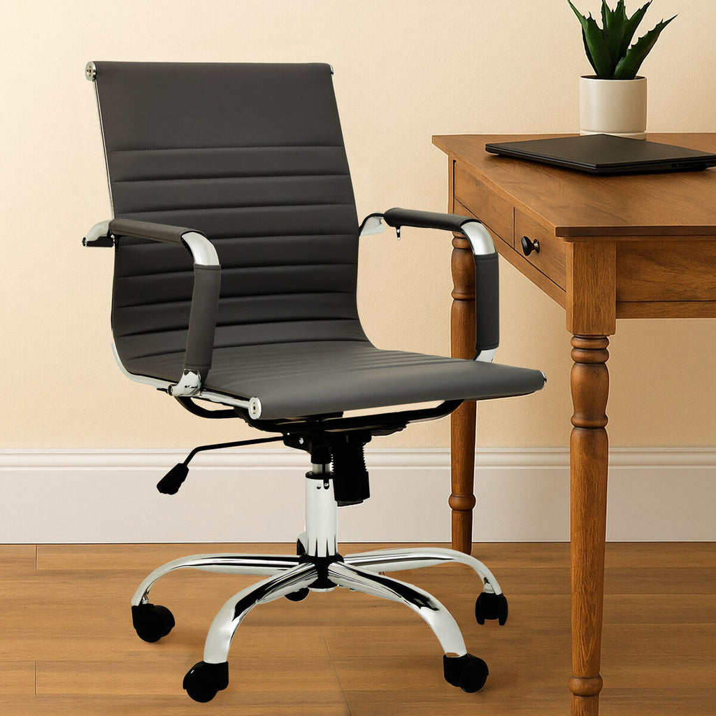 Orsina Brent Black Low Back Home Office Chair – Compact Swivel Task Chair