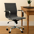 Orsina Brent Black Low Back Home Office Chair – Compact Swivel Task Chair