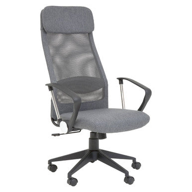 Orsina Brent Grey Mesh and Fabric Home Office Swivel Desk Chair