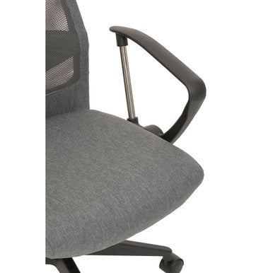 Orsina Brent Grey Mesh and Fabric Home Office Swivel Desk Chair
