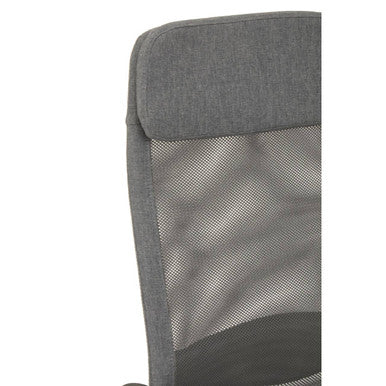 Orsina Brent Grey Mesh and Fabric Home Office Swivel Desk Chair