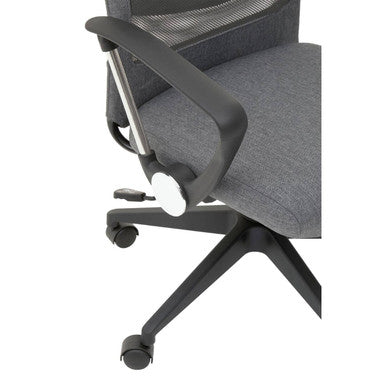 Orsina Brent Grey Mesh and Fabric Home Office Swivel Desk Chair
