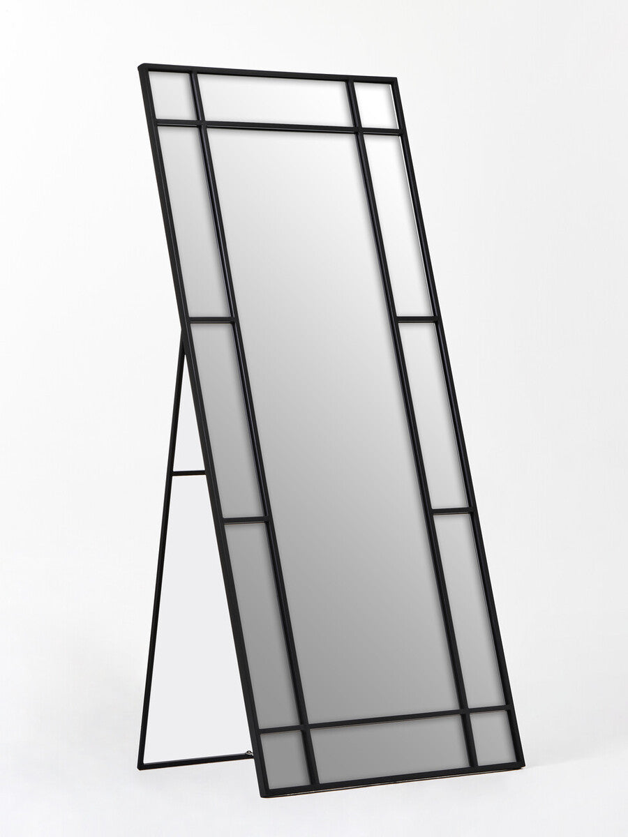 Orsina Tiana Full Length Floor Mirror – Black Metal Mosaic Frame