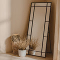 Orsina Tiana Full Length Floor Mirror – Black Metal Mosaic Frame