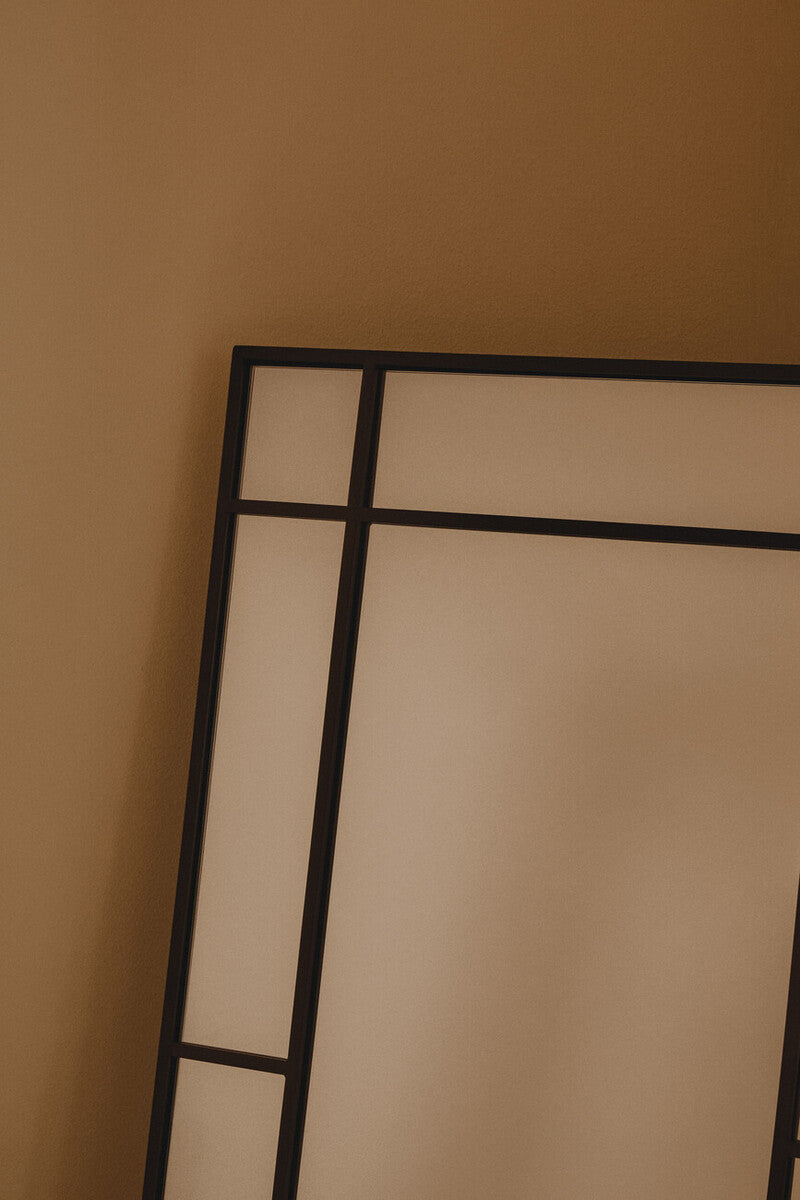 Orsina Tiana Full Length Floor Mirror – Black Metal Mosaic Frame