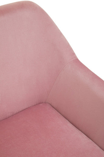 Orsina Xander Pink Velvet Accent Chair | Modern Gold Base Seating