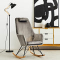 Orsina Stockholm Grey Velvet Rocking Chair – Modern Nursery Armchair