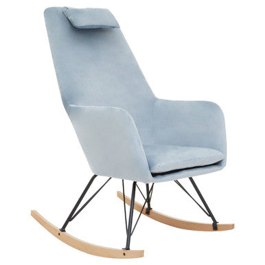 Orsina Stockholm Blue Velvet Rocking Chair | Modern Nursery Accent Seat