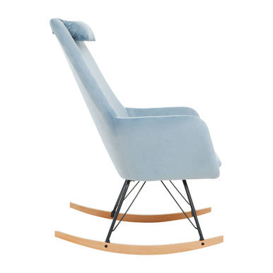Orsina Stockholm Blue Velvet Rocking Chair | Modern Nursery Accent Seat