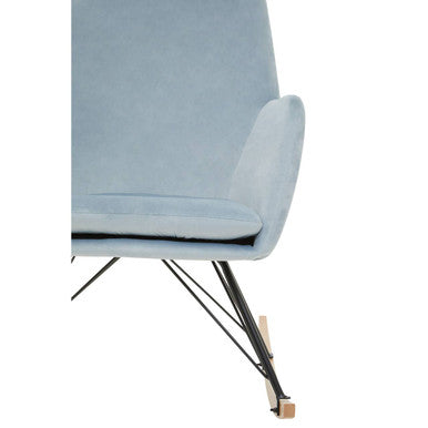 Orsina Stockholm Blue Velvet Rocking Chair | Modern Nursery Accent Seat