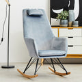 Orsina Stockholm Blue Velvet Rocking Chair | Modern Nursery Accent Seat
