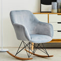 Orsina Stockholm Small Blue Velvet Rocking Chair | Compact Accent Seat