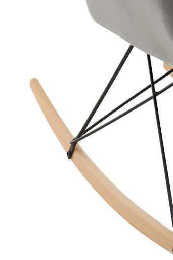 Orsina Stockholm Small Grey Velvet Rocking Chair | Modern Nursery Rocker