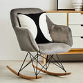 Orsina Stockholm Small Grey Velvet Rocking Chair | Modern Nursery Rocker